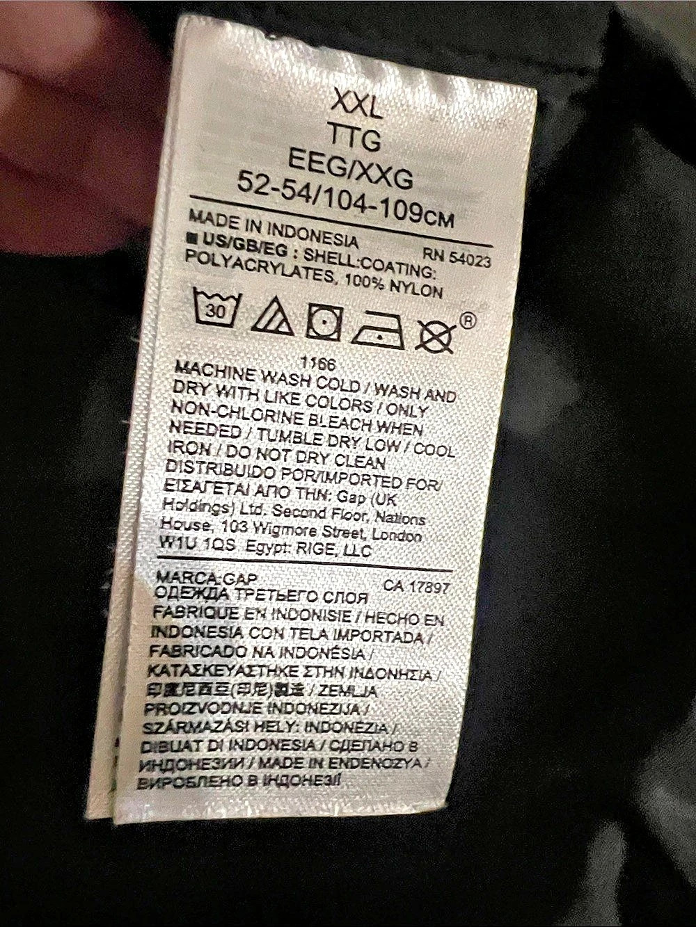 Gap LT WT BOMBER Jacket Black XXL - Picture 4 of 10